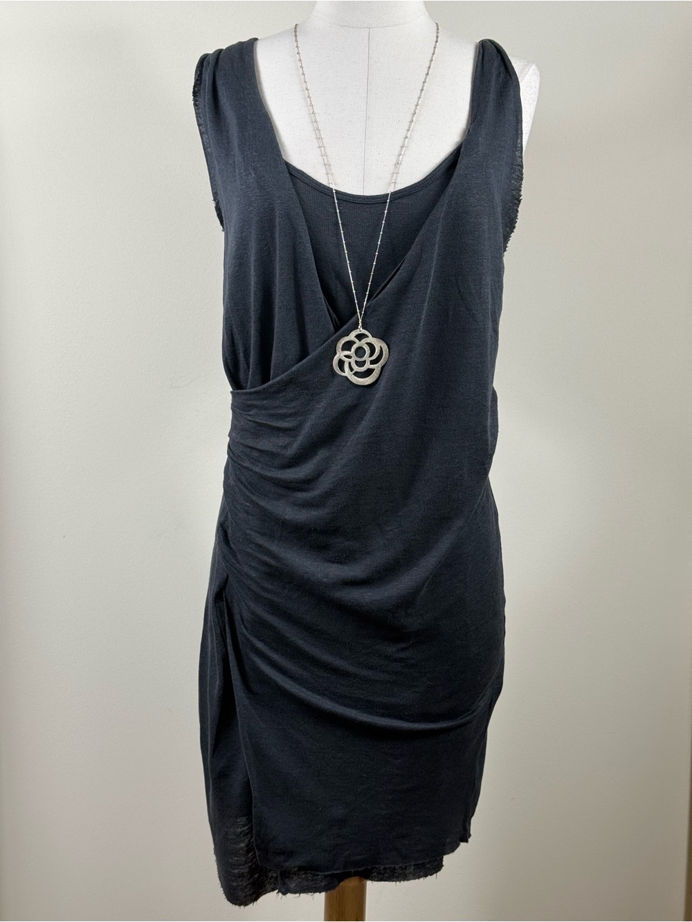 Étoile Isabel Marant Black Linen Draped Tank Dress 2/4